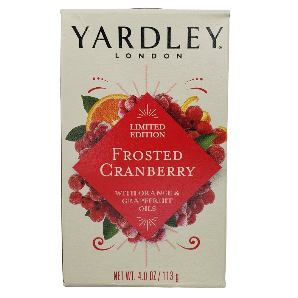 Yardley Frosted Cranberry Body Bar Soap 4.0 oz Limited Edition Pack of 3